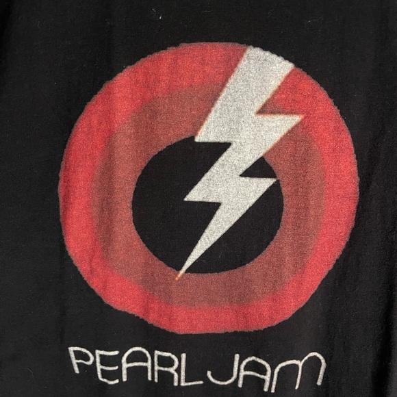 Pearl Jam Black T-Shirt with Lightning Bolt Logo - Picture 2 of 2